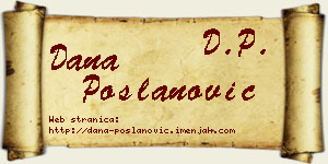 Dana Poslanović vizit kartica